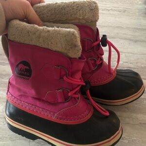 Sorel Kids Pink and Black Snow Boots